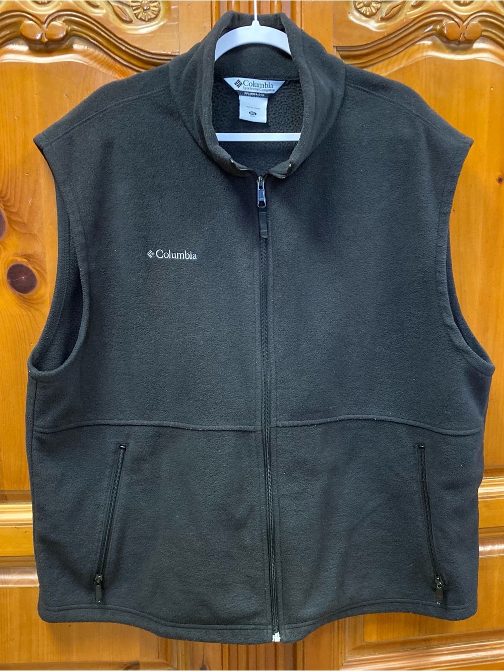 Columbia Black Fleece Zip Vest Men’s XXL Full Zip Outdoor Casual Layering